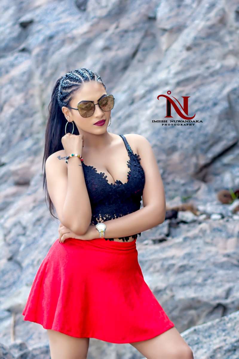 Gayathri Kanchanamala In Red And Black