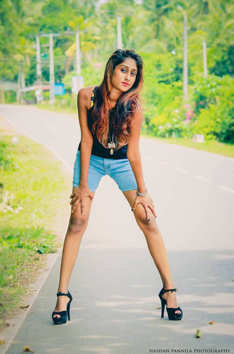 Kaushi Perera In Mini Denim Shorts