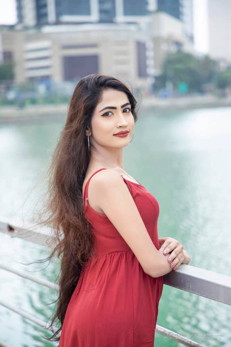 Sanjana Onaali In Red Dress