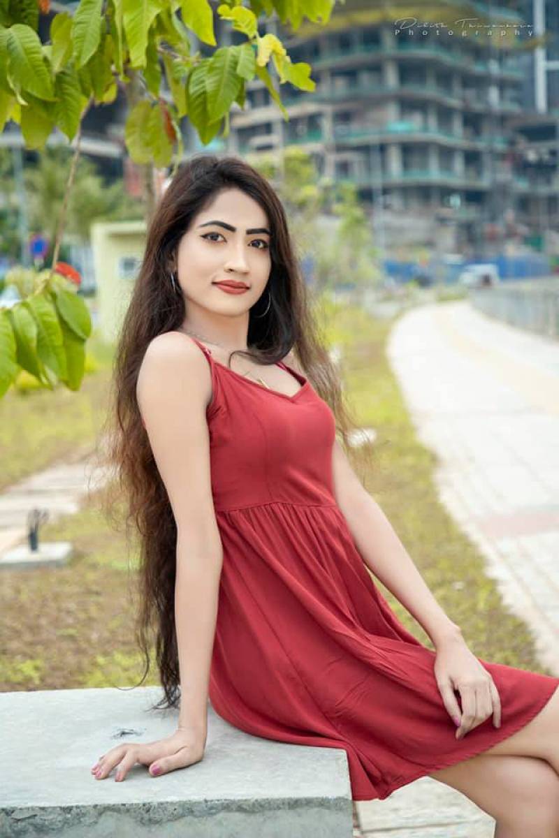 Sanjana Onaali In Red Dress