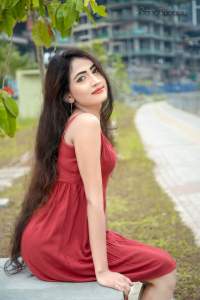 Sanjana Onaali In Red Dress