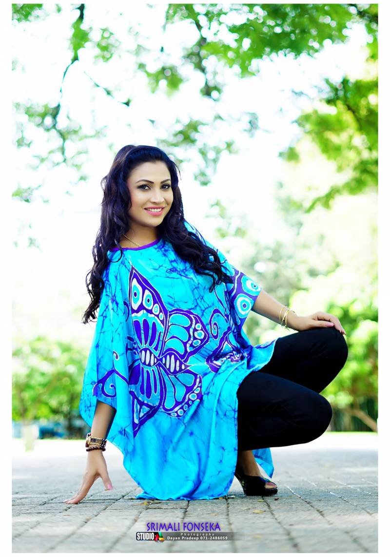 Srimali Fonseka Blue Dress