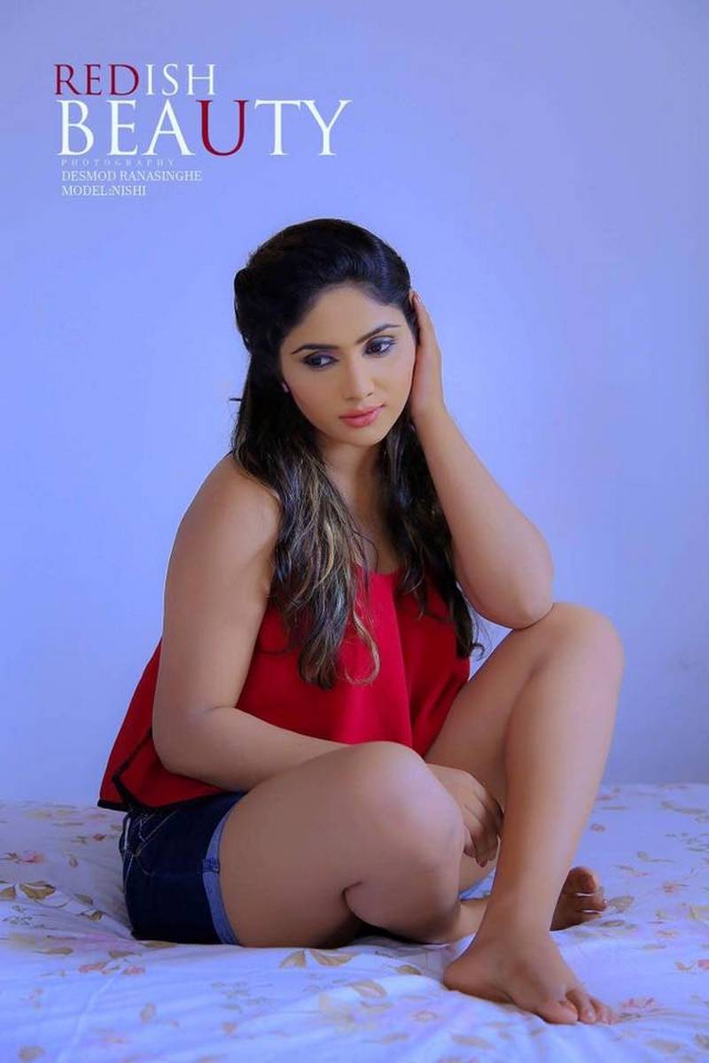 Nishi Samarawera Hot In Red Collection