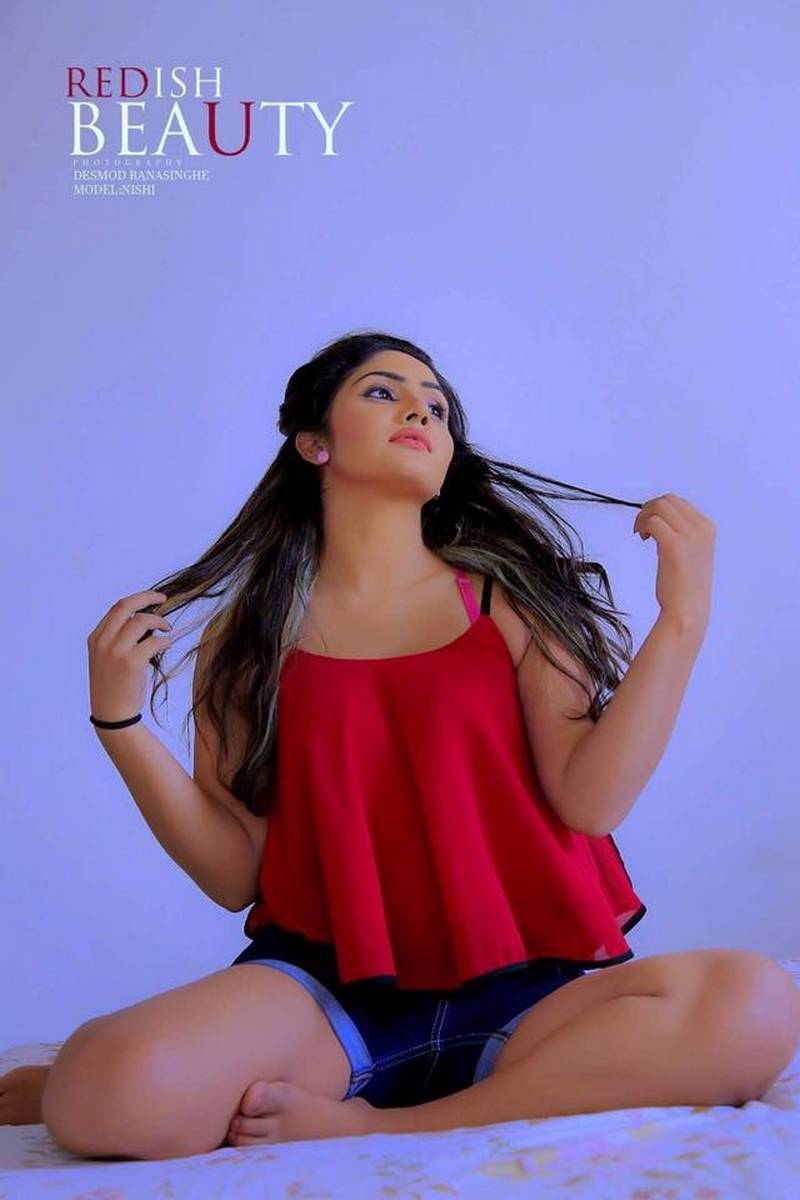 Nishi Samarawera Hot In Red Collection