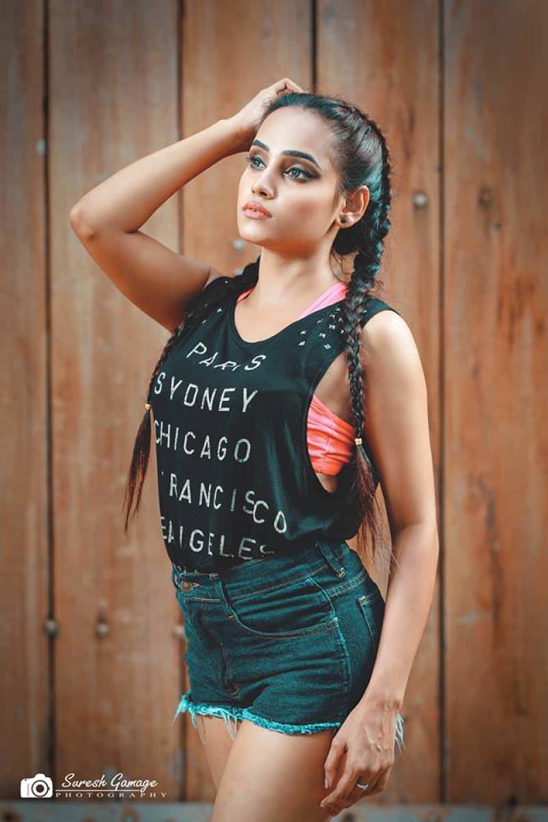 Nishadi Kariyawasam Hot Denim Shorts