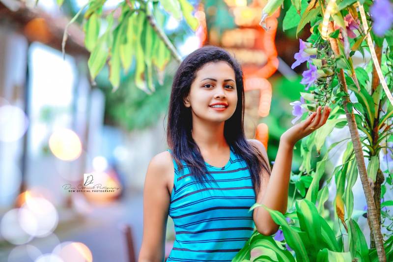 Dushani Madushika In Blue Dress