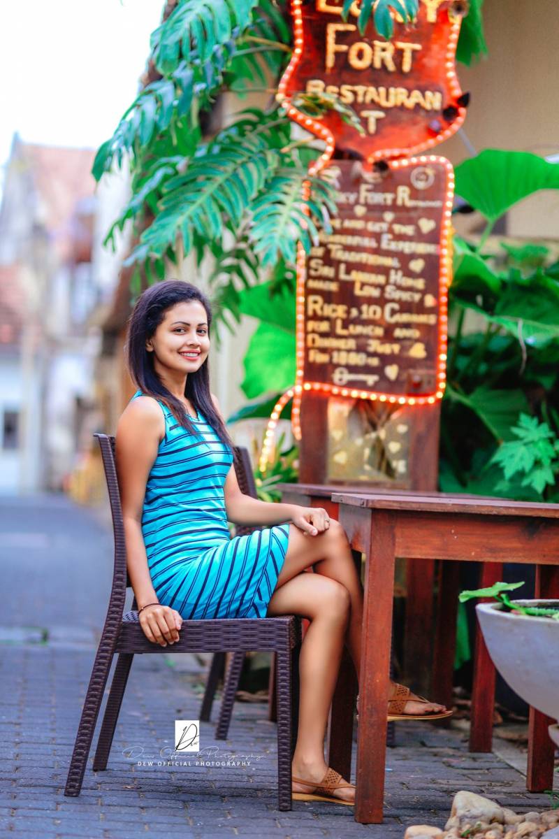 Dushani Madushika In Blue Dress