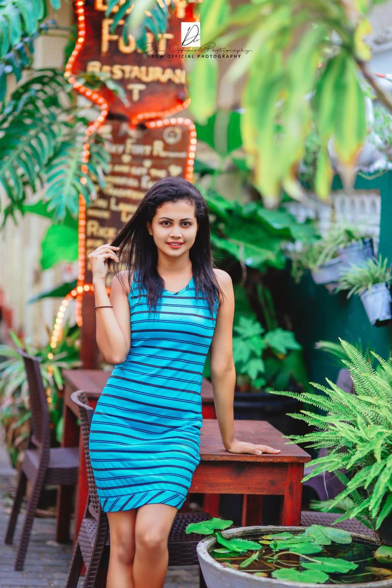 Dushani Madushika In Blue Dress