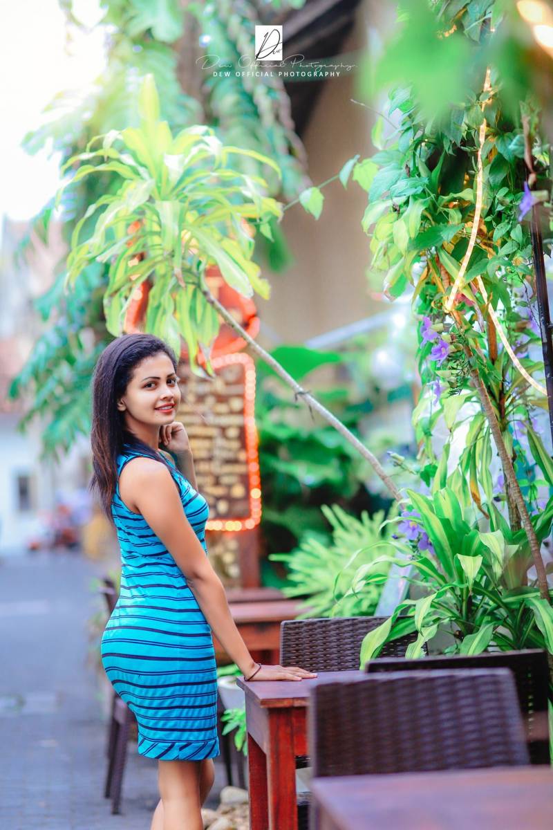 Dushani Madushika In Blue Dress