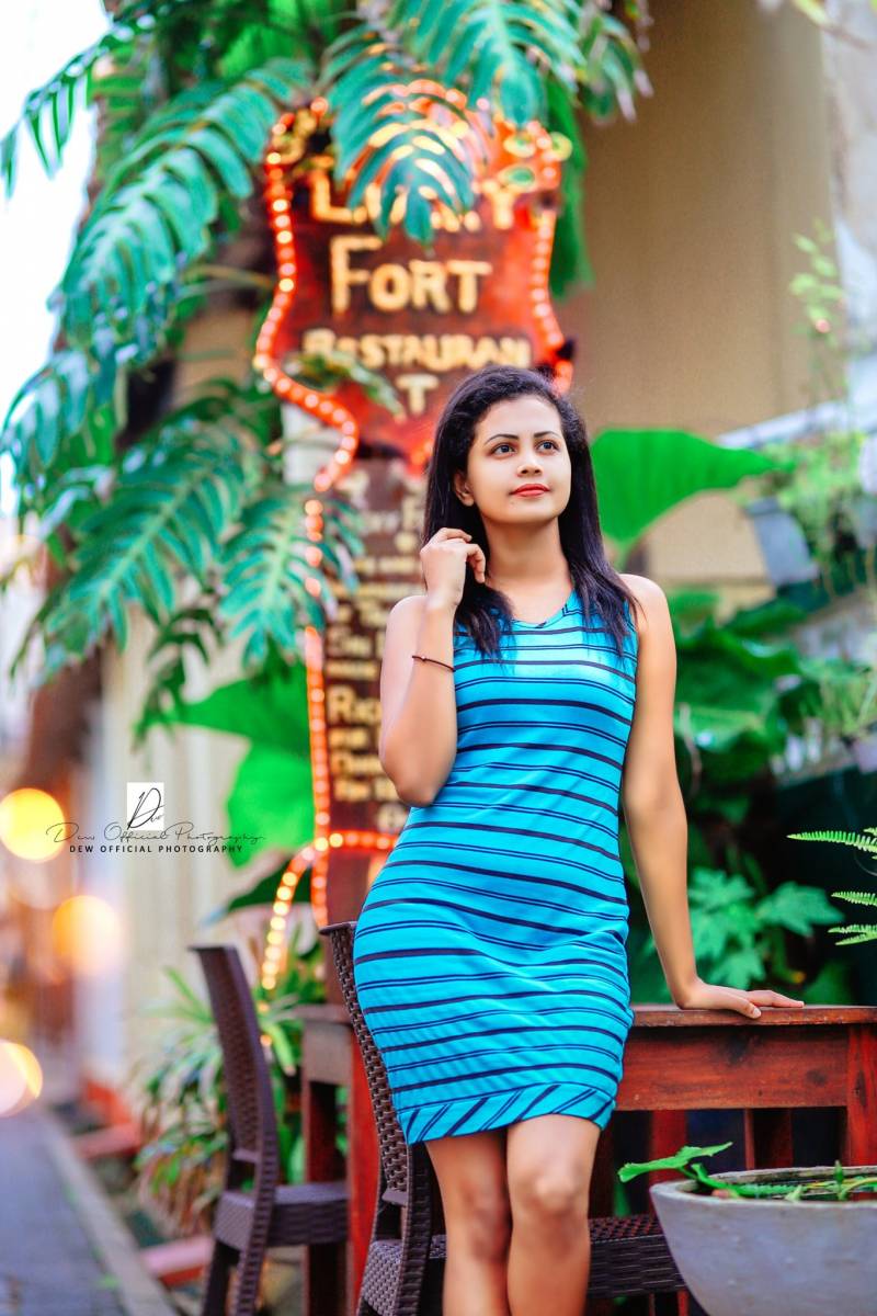 Dushani Madushika In Blue Dress