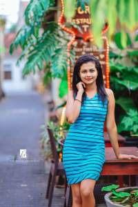 Dushani Madushika In Blue Dress