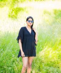 Dilini Kumarasinghe In Black Mini Dress