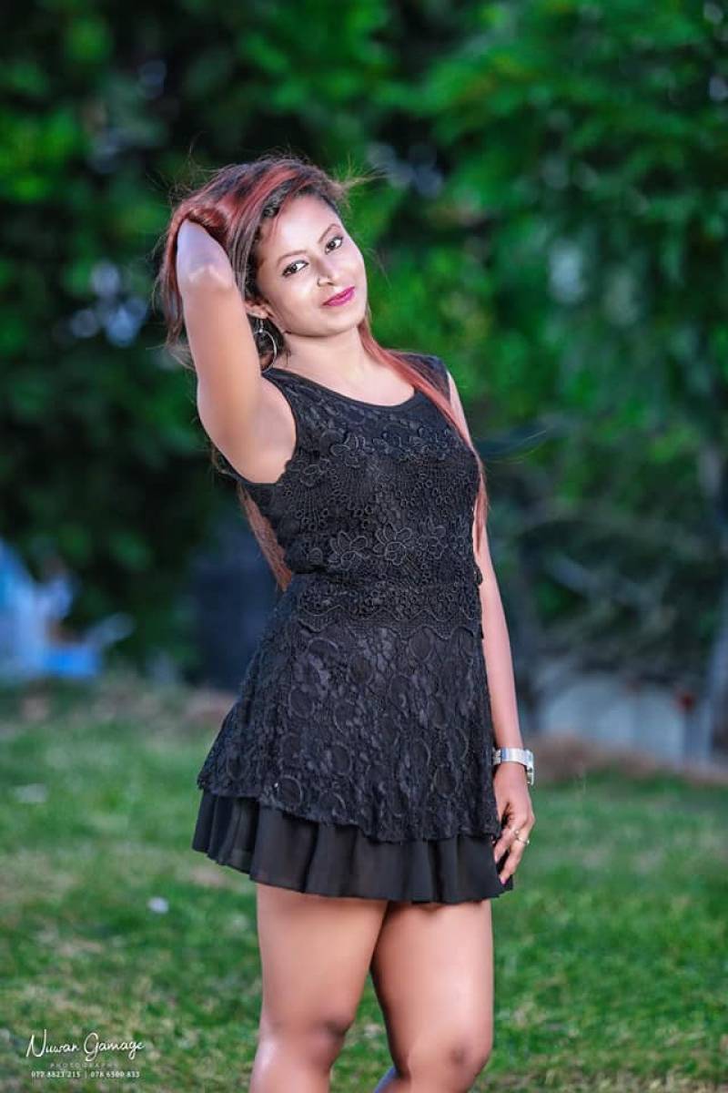 Hashini Madushani Black Dress