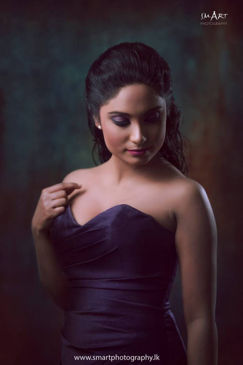 Dulanjalee Rupasinghe In Dark Purple Dress