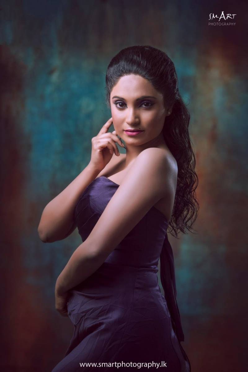 Dulanjalee Rupasinghe In Dark Purple Dress