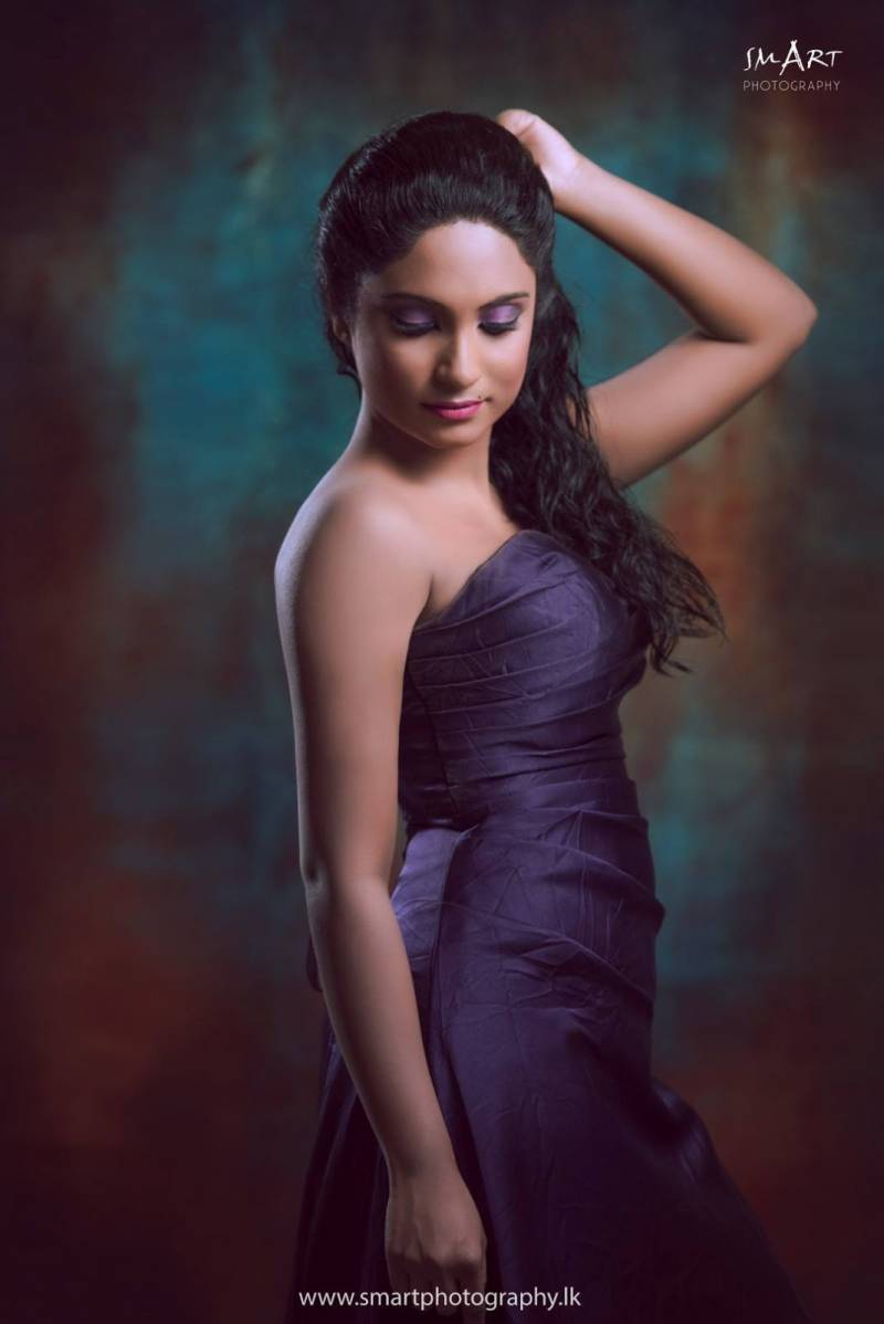 Dulanjalee Rupasinghe In Dark Purple Dress