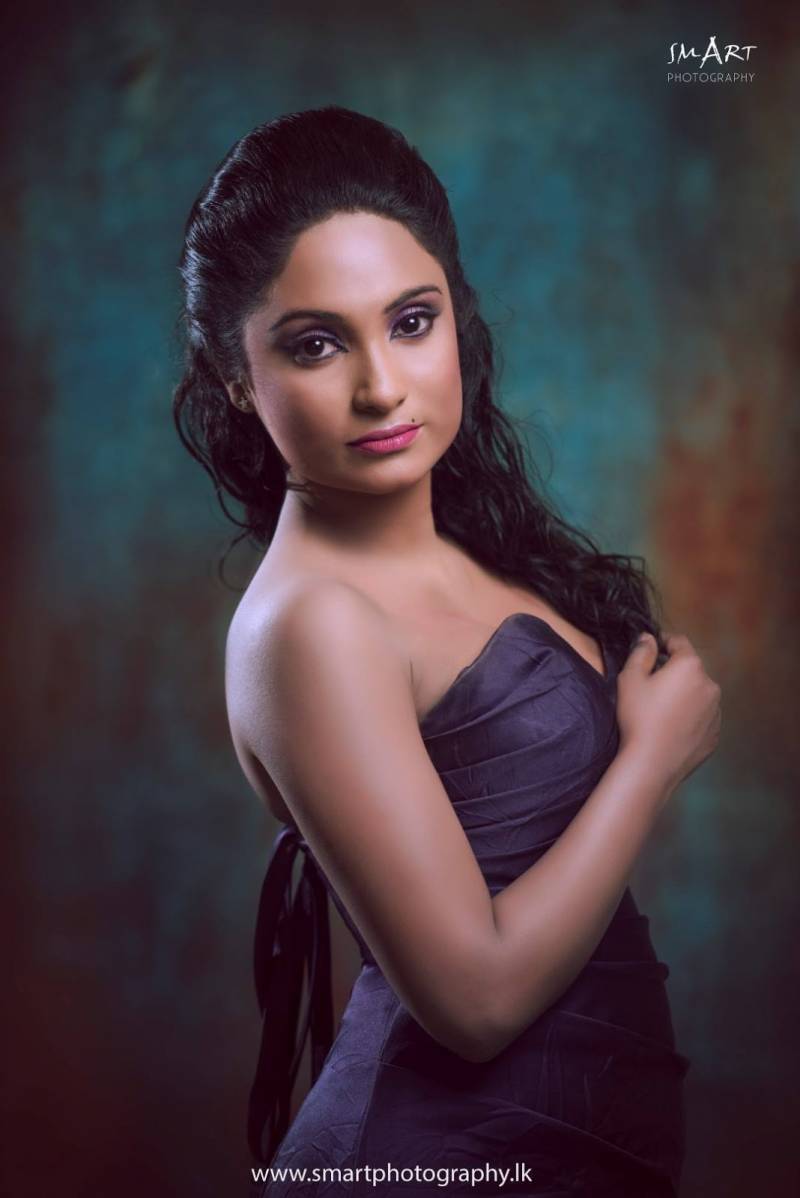 Dulanjalee Rupasinghe In Dark Purple Dress