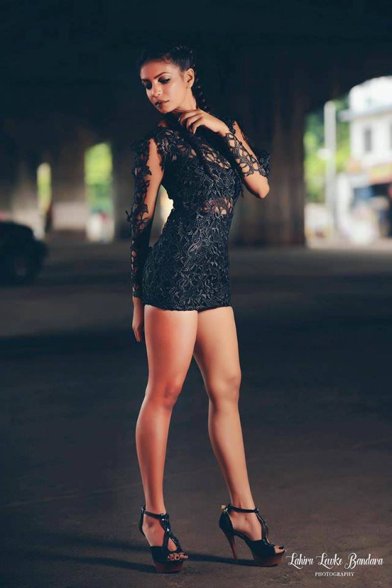 Heshari Maheshi Hot In Black Dress