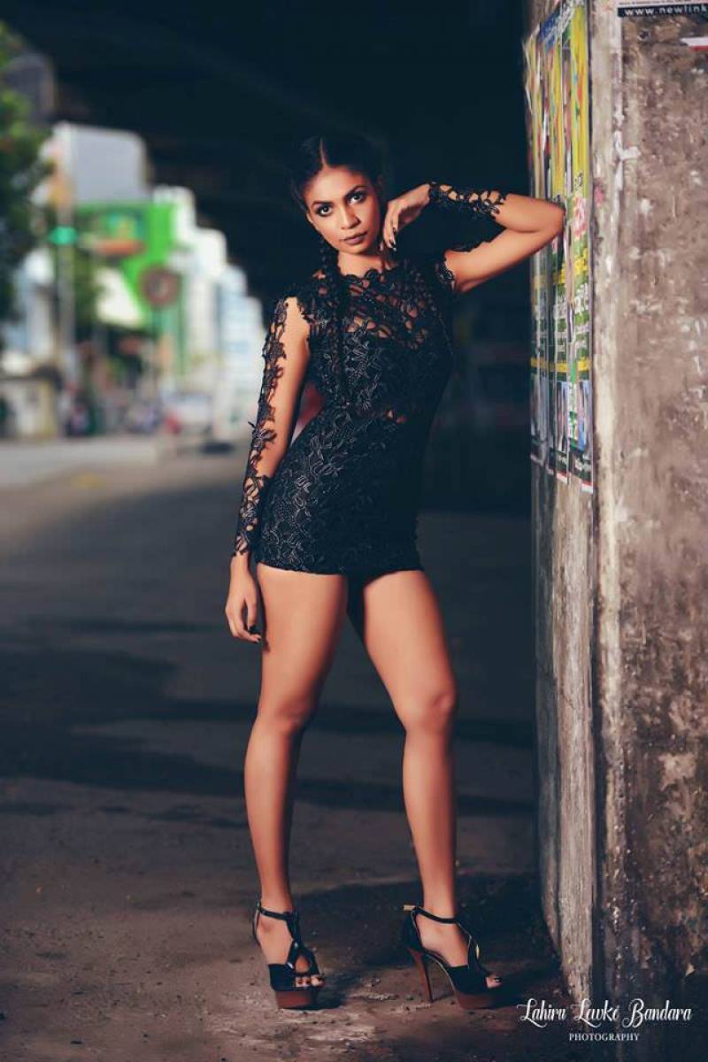 Heshari Maheshi Hot In Black Dress