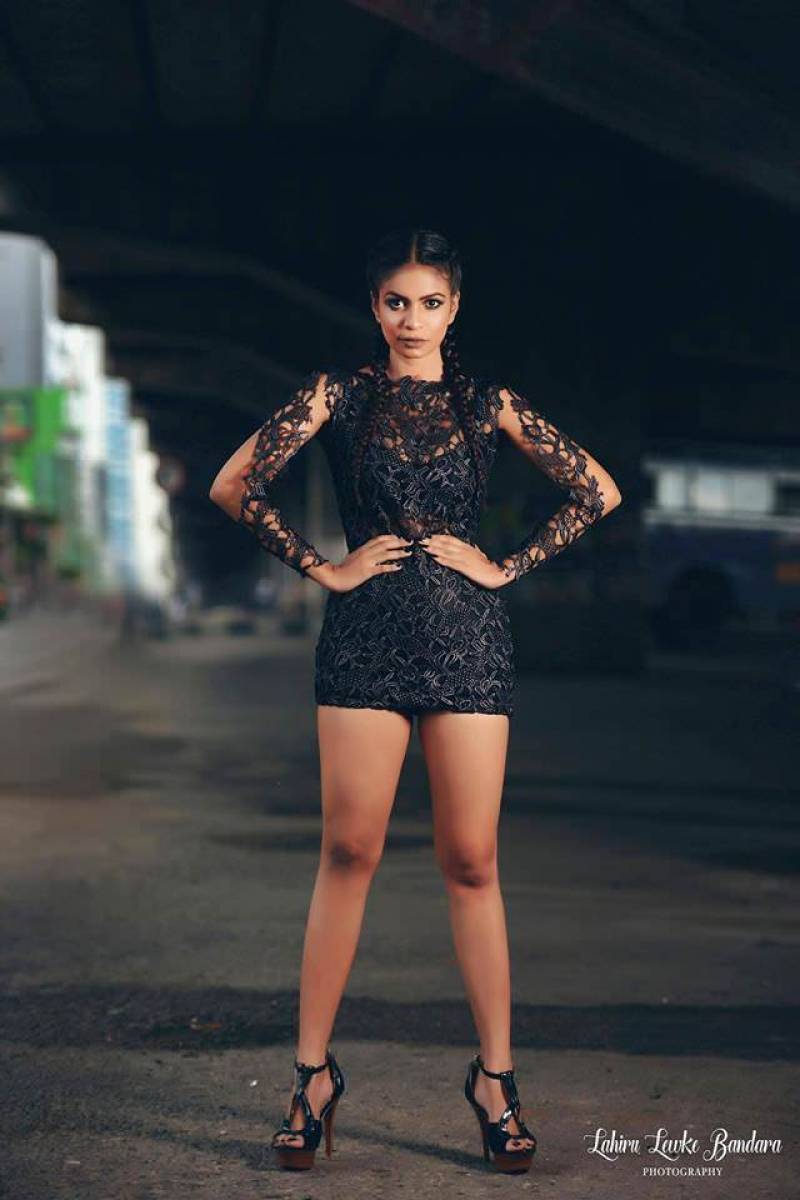 Heshari Maheshi Hot In Black Dress