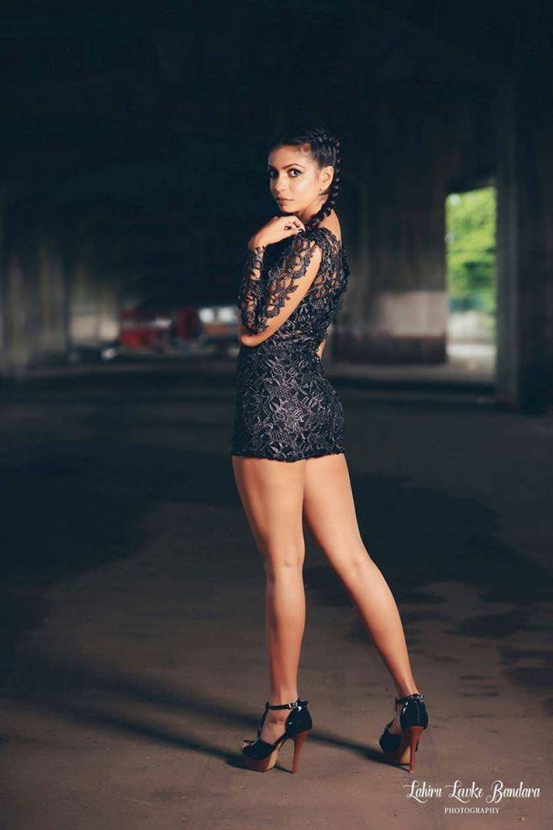 Heshari Maheshi Hot In Black Dress