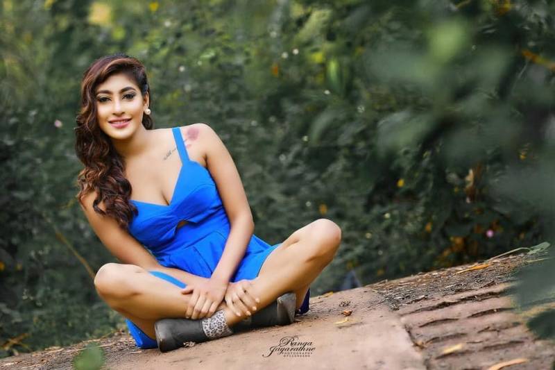 Rashi Fernando In Blue Dress