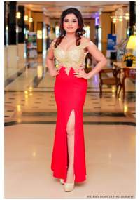 Lakmali S Perera In Red Dress