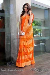 Chulakshi Ranathunga In Orange Saree