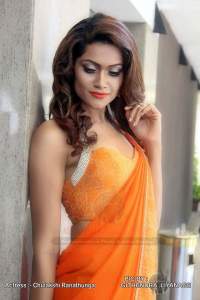 Chulakshi Ranathunga In Orange Saree