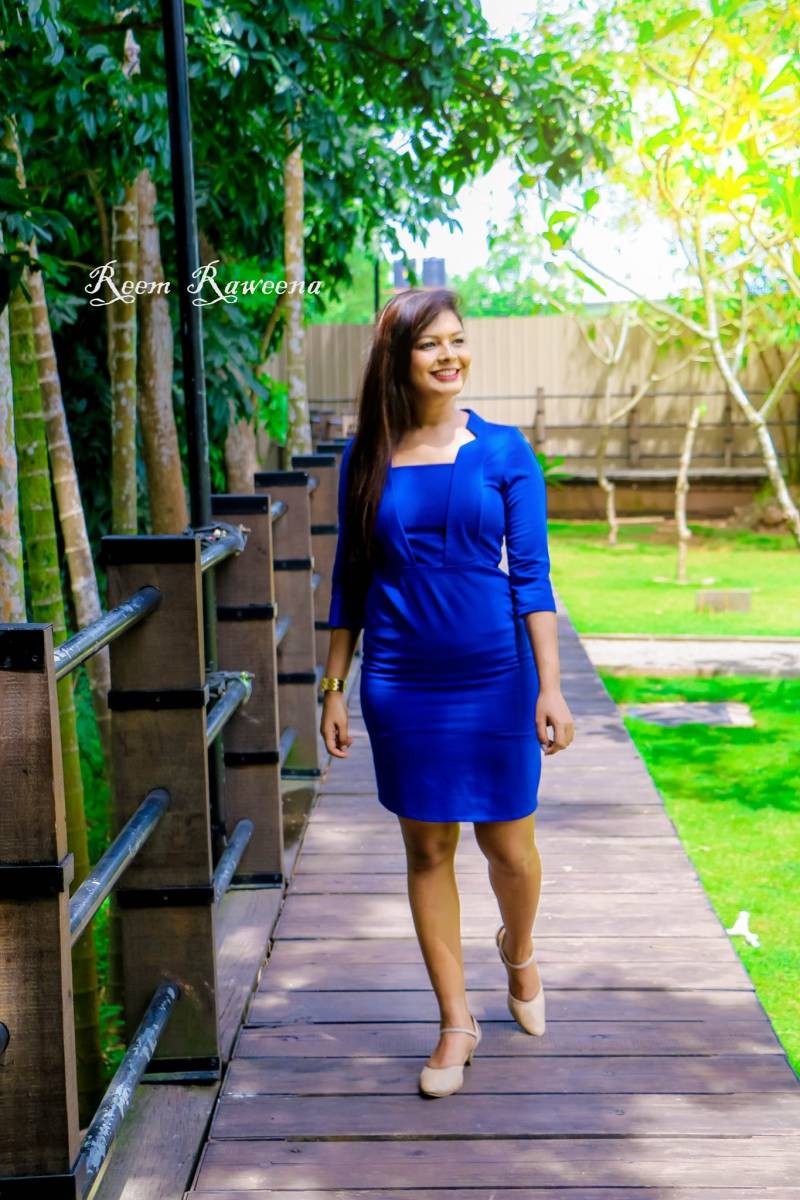 Reem Raweena In Blue Dress