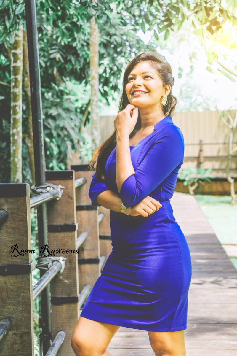 Reem Raweena In Blue Dress