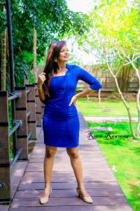 Reem Raweena In Blue Dress