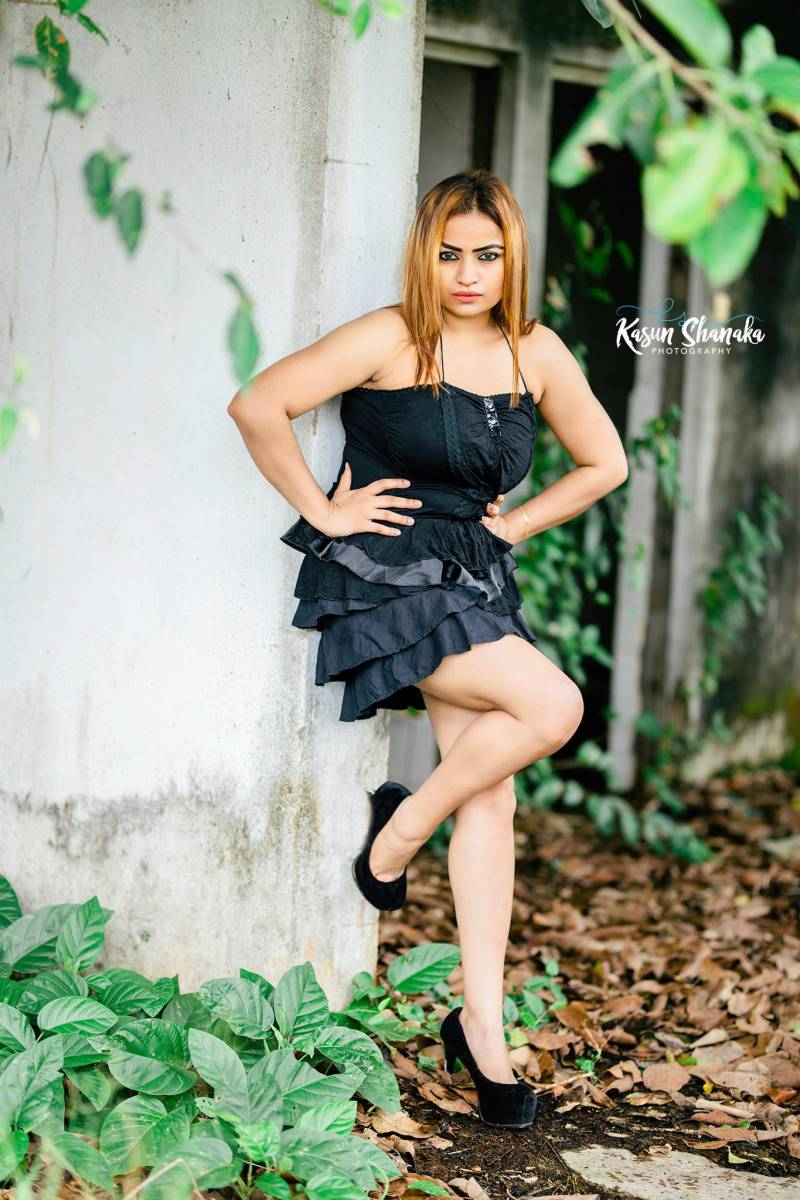 Nayumi Ranaweera In Black Dress