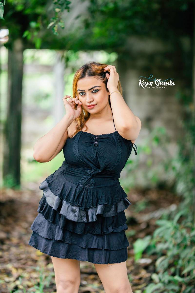 Nayumi Ranaweera In Black Dress