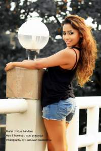 Hiruni Bandara Hot Tight Denim Shorts