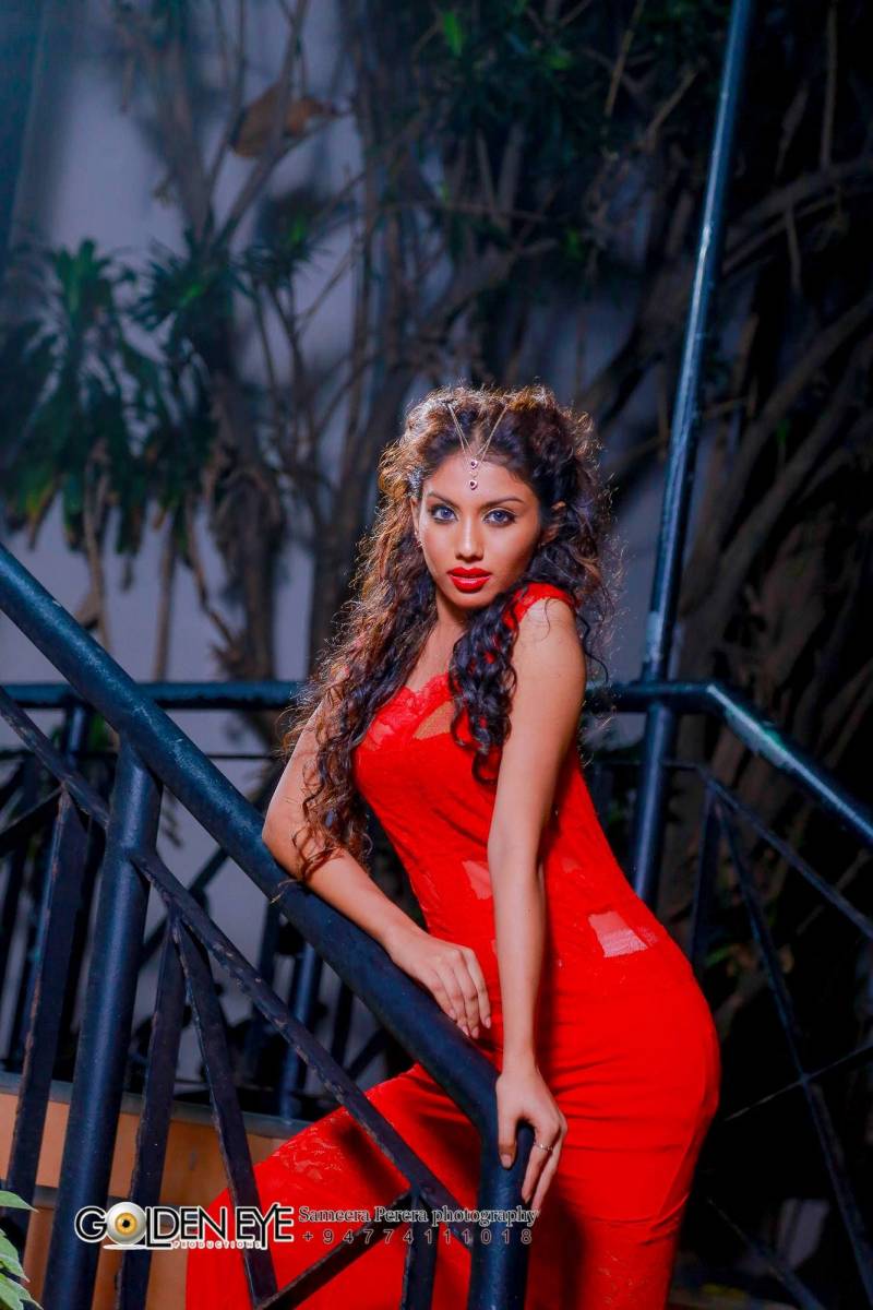 Kushi Sharanya Hot In Long Red Dress