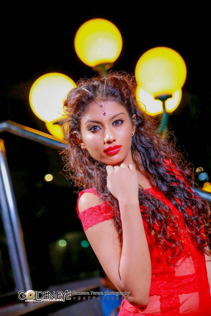 Kushi Sharanya Hot In Long Red Dress