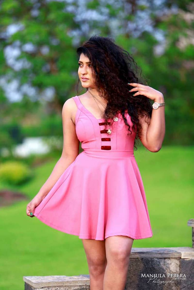 Nuwandika Siriwardena Hot Pink Dress