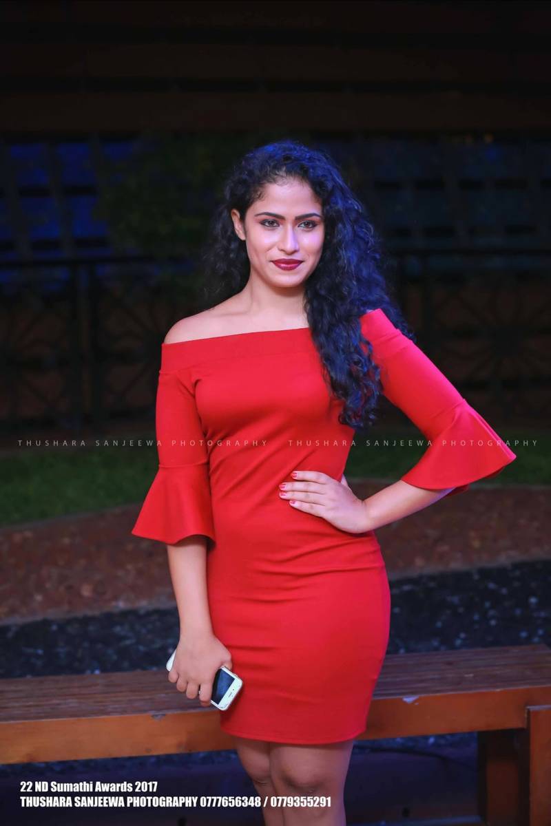 Sandani Fernando In Red Dress