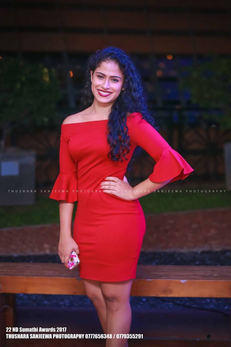 Sandani Fernando In Red Dress