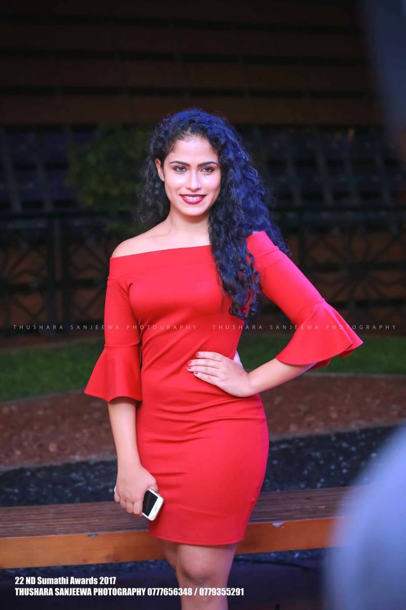 Sandani Fernando In Red Dress