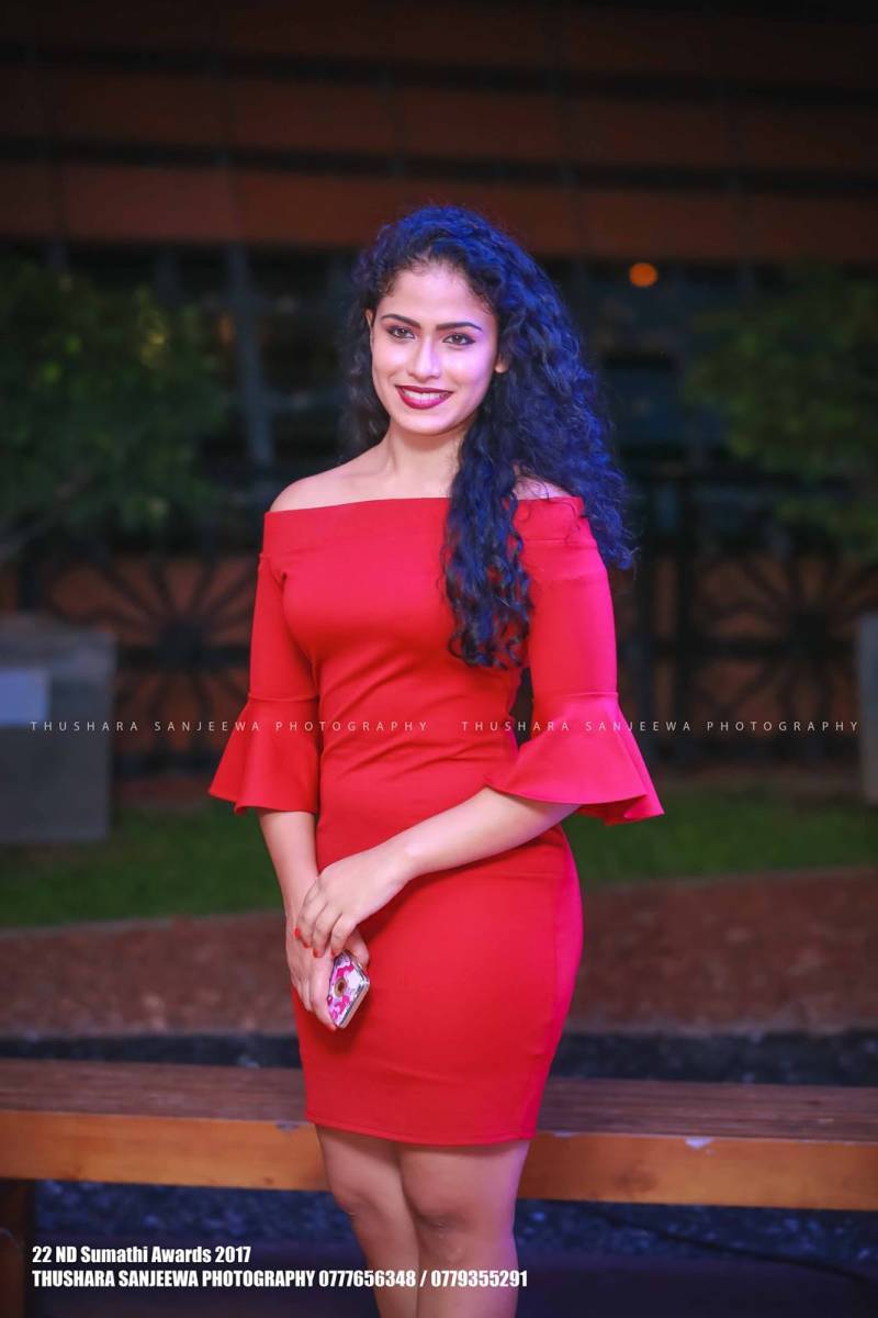 Sandani Fernando In Red Dress