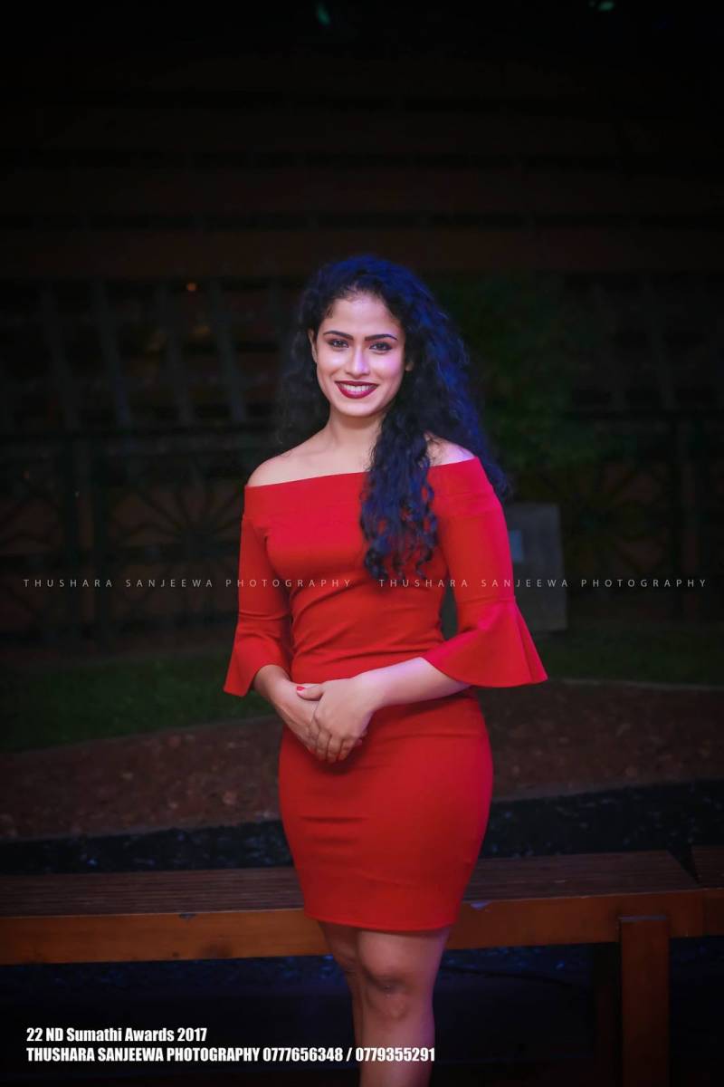 Sandani Fernando In Red Dress