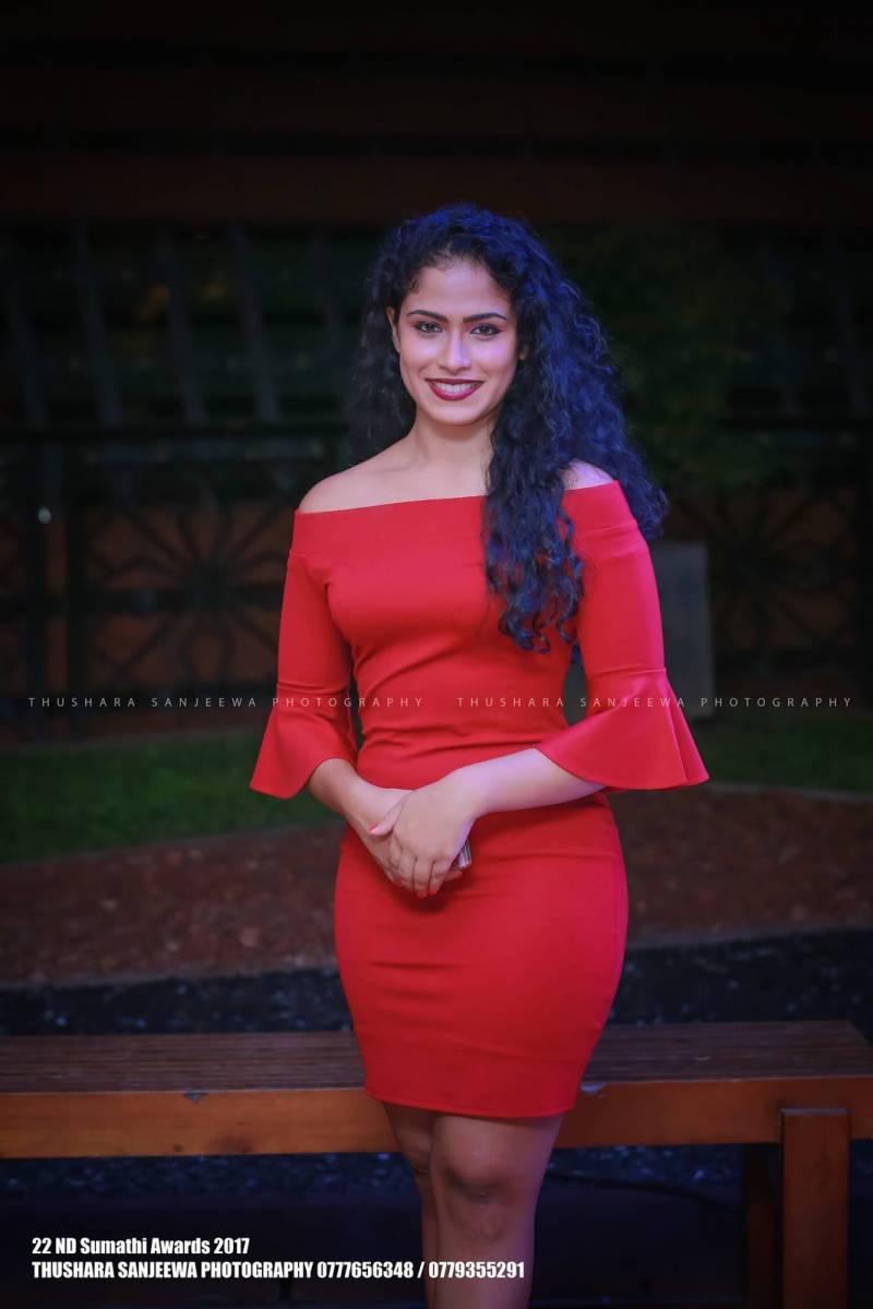 Sandani Fernando In Red Dress