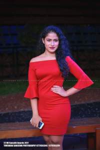 Sandani Fernando In Red Dress