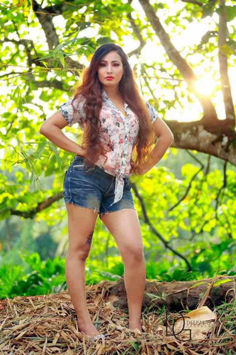 Isha Erandi Hot Denim Shorts