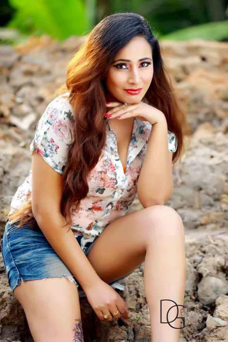 Isha Erandi Hot Denim Shorts