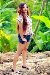 Isha Erandi Hot Denim Shorts