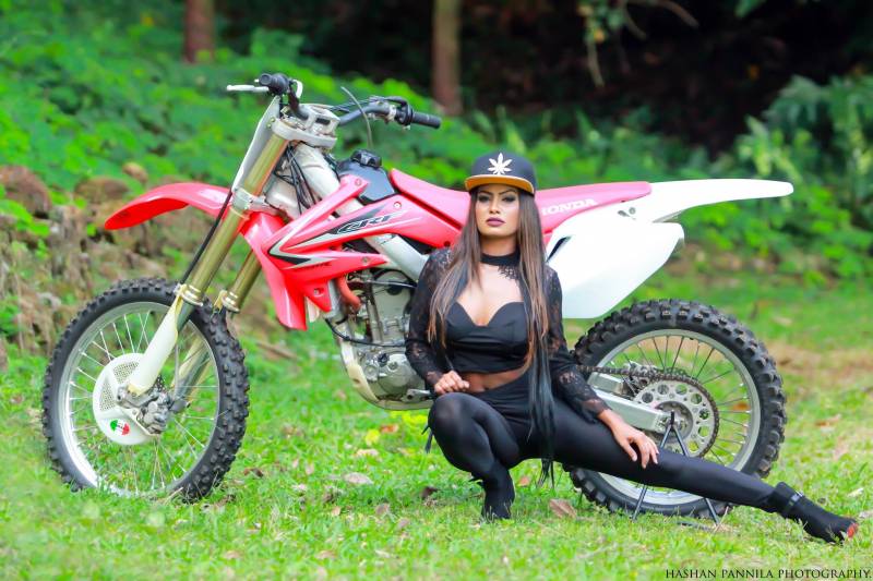 Zara Elizabeth Poses With Crf Bike