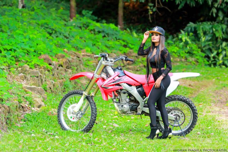 Zara Elizabeth Poses With Crf Bike